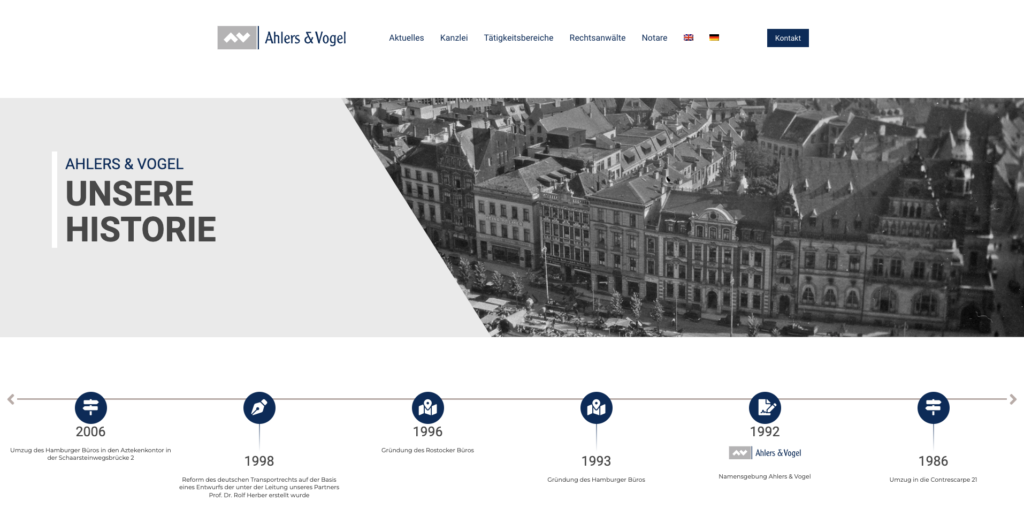 Ahlers & Vogel Webdesign, Referenz Screenshot