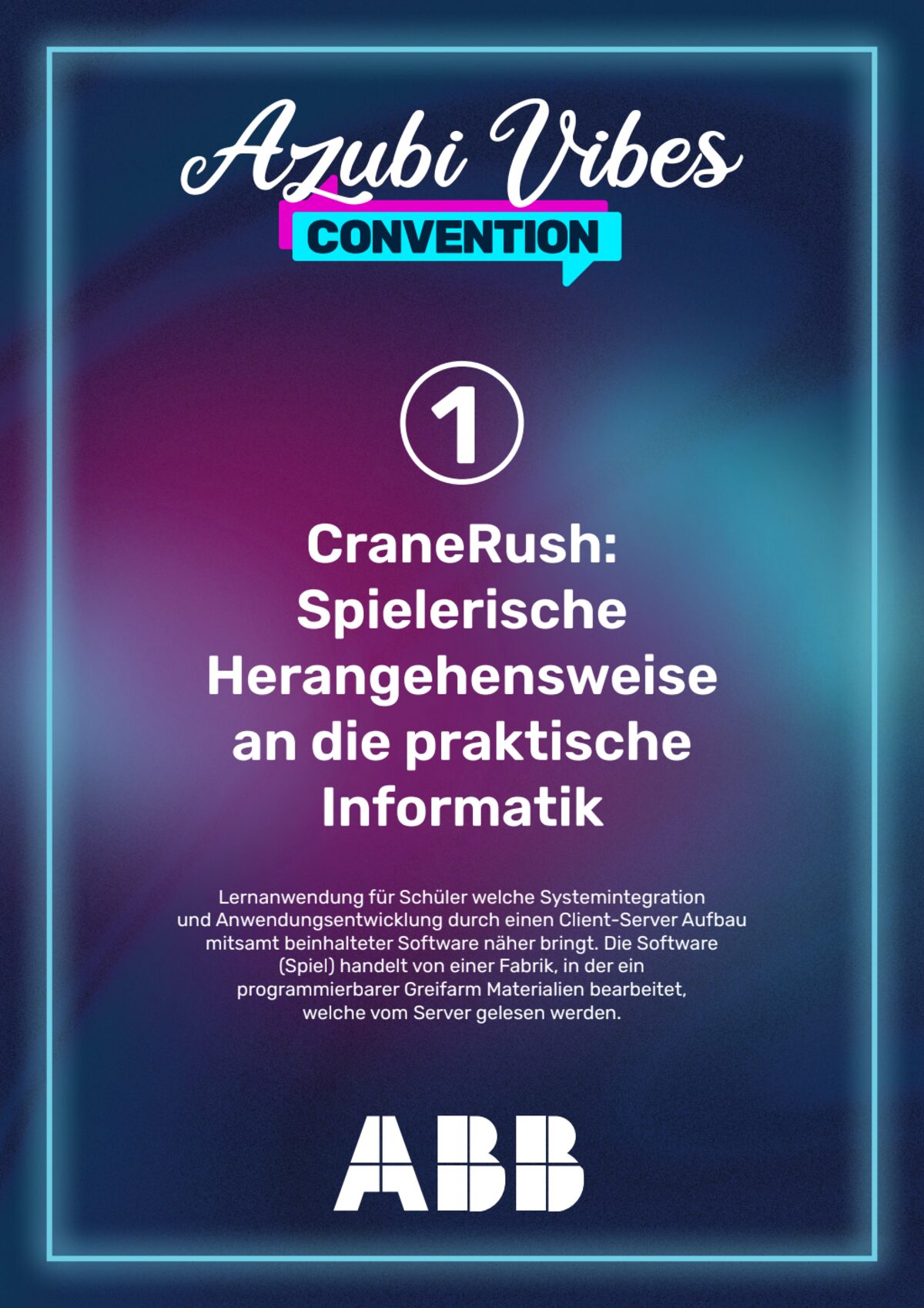 Workshop-Poster der Azubi Vibes Convention im Neon-Design