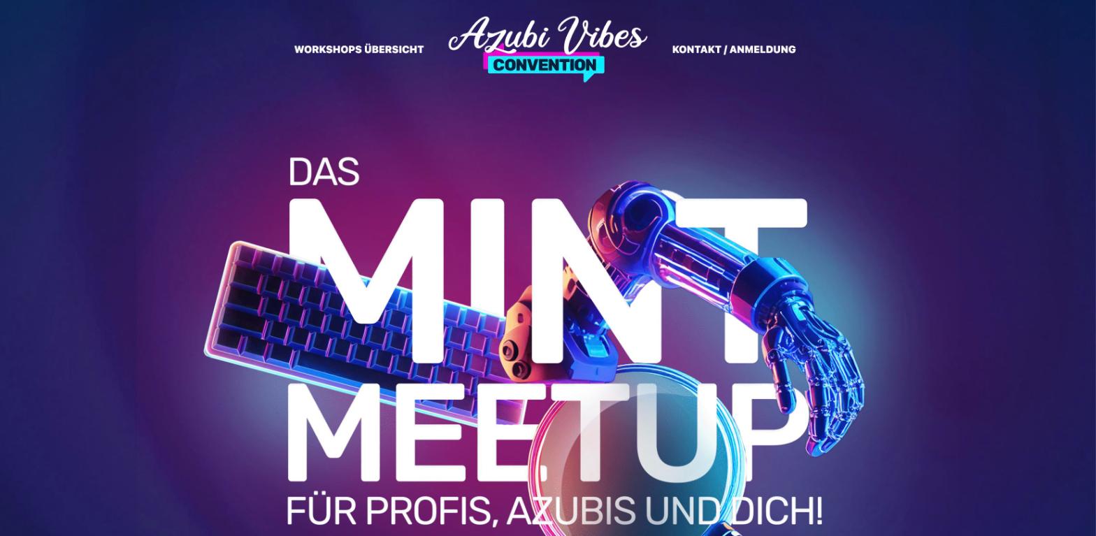 Startseite der Azubi Vibes Convention Website