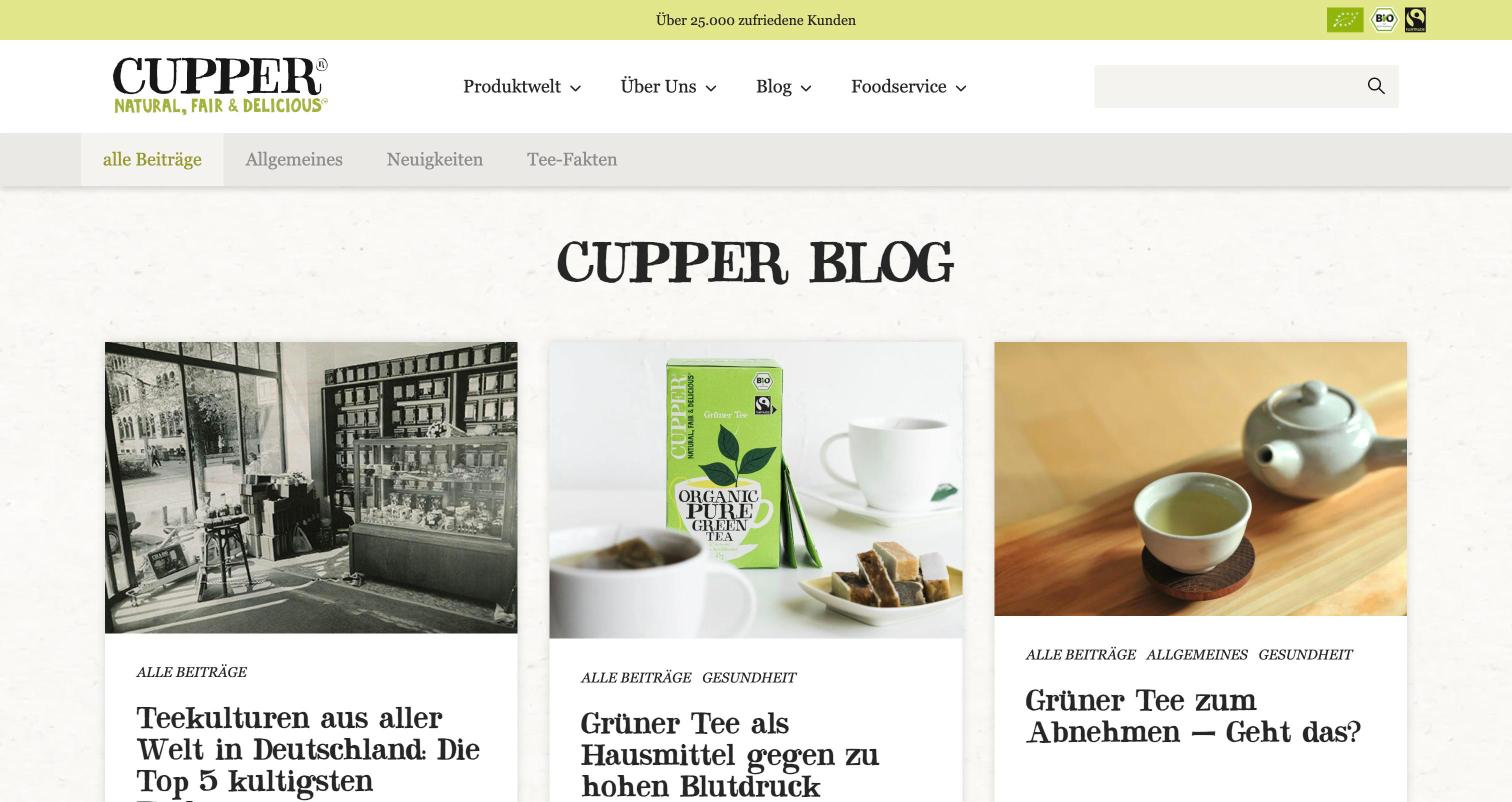 Cupper Blog auf cupper-teas.de
