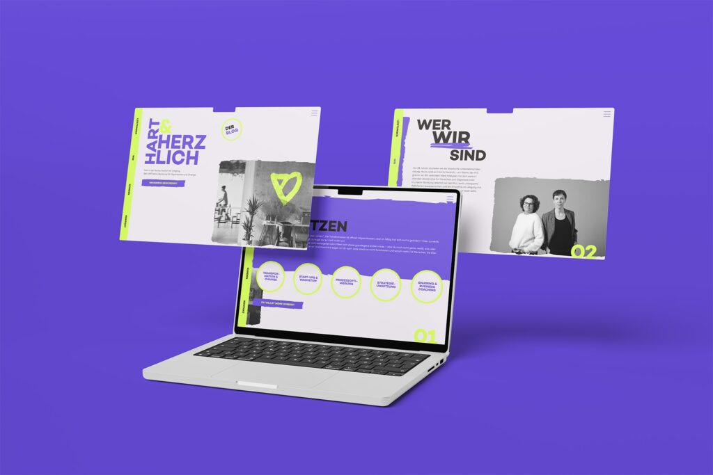 Website von Hart & Herzlich auf einem Laptop