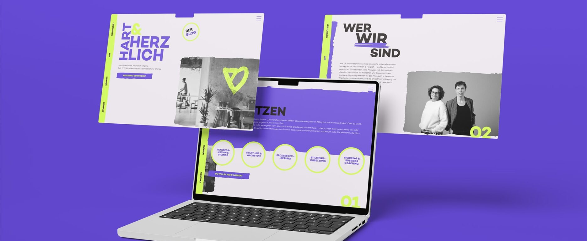 Jung&Billig - 36 • Werbeagentur Website von Hart & Herzlich auf einem Laptop