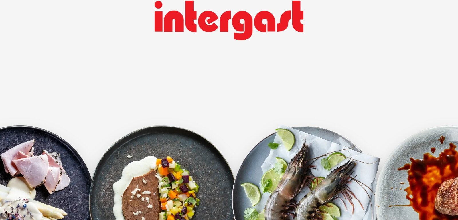 Jung&Billig - 29 • Werbeagentur Referenz Intergast: Logo über vier Tellern aus den Eigenmarken