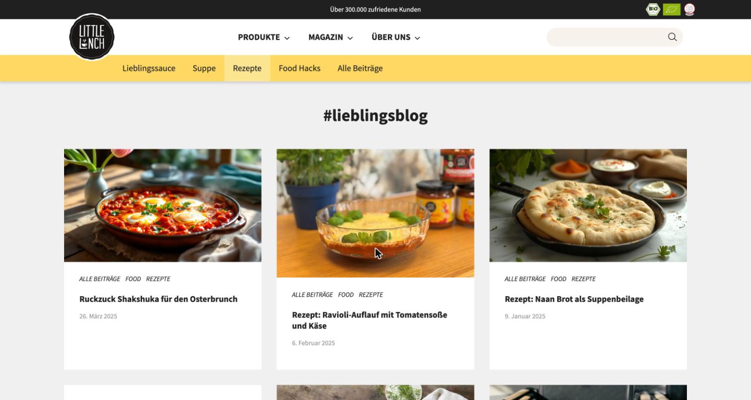 Magazin von littlelunch.com mit Rezepten