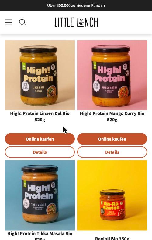 Mobile Produktübersicht von littlelunch.com