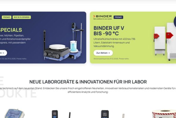 LT Laborhandel – Aktionskacheln für IKA und Binder auf der Startseite des LT-Laborhandel-Shops