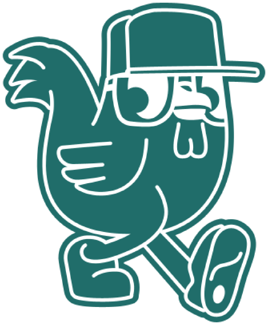 Hahn-Maskottchen der Hagenbacher Reifenscheune mit Cap und Sonnenbrille