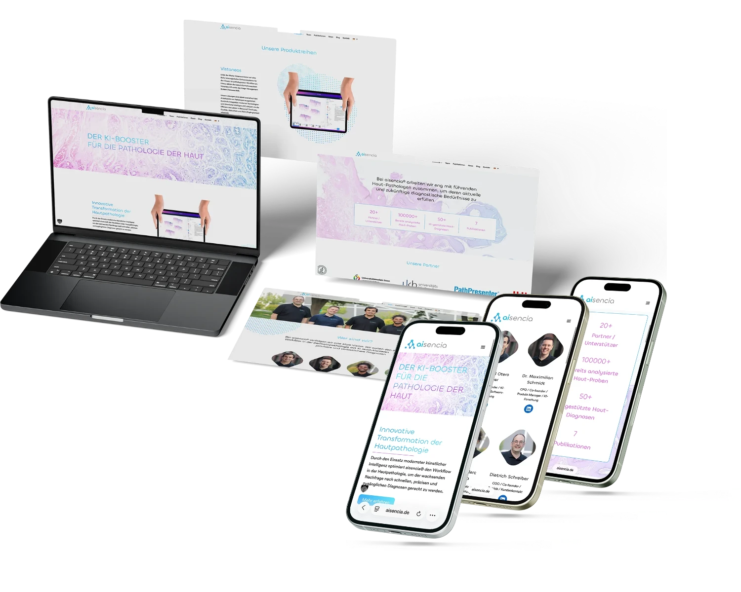 Responsive Webdesign: dieselbe Website auf Laptop und Smartphones