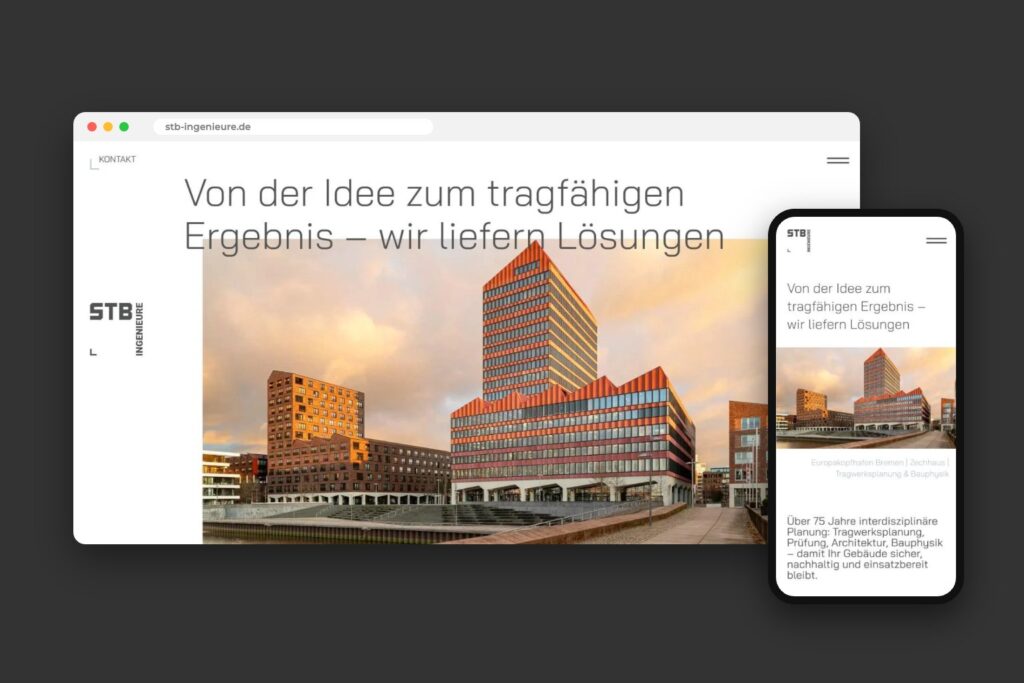 Website-Relaunch für STB Ingenieure auf Desktop und Smartphone