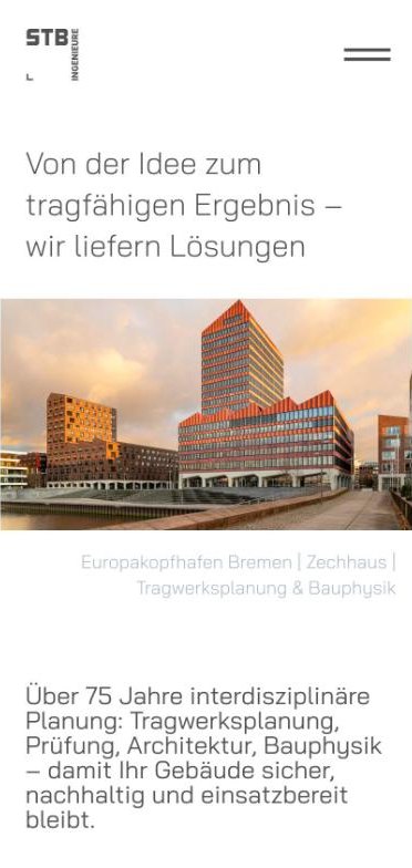 Mobile Startseite von stb-ingenieure.de