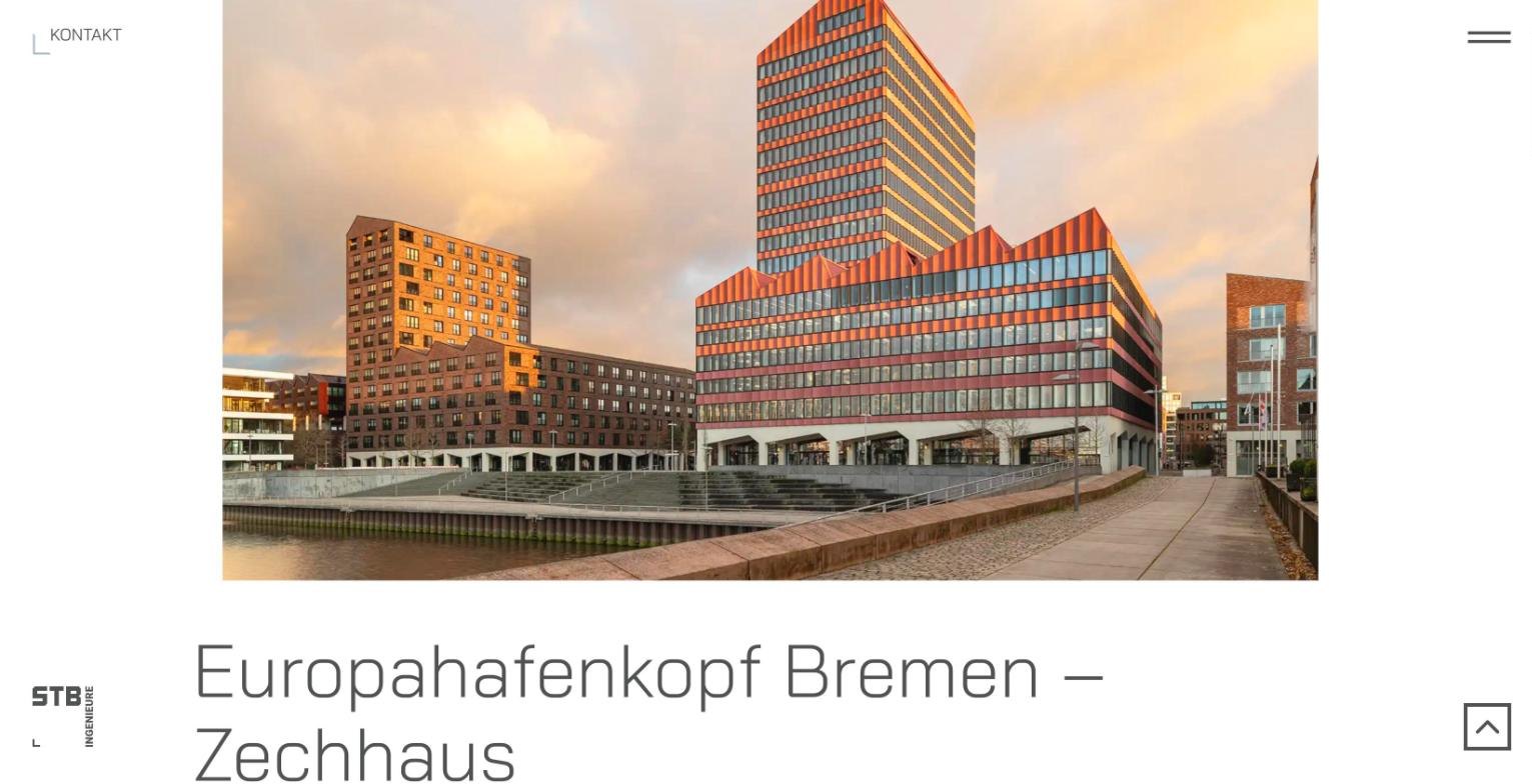 Projektseite Europahafenkopf Bremen auf stb-ingenieure.de