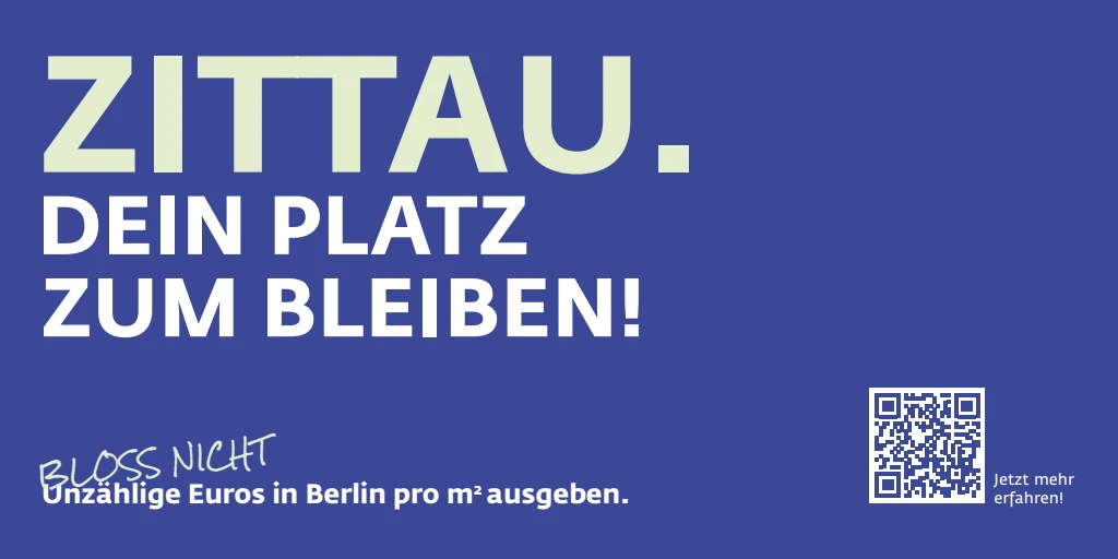 Motiv der Zittau-Kampagne für die Beklebung von Sitzbänken